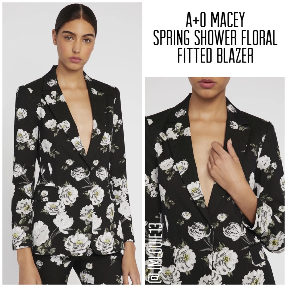 Alice + Olivia Macey Spring Shower Floral Blazer